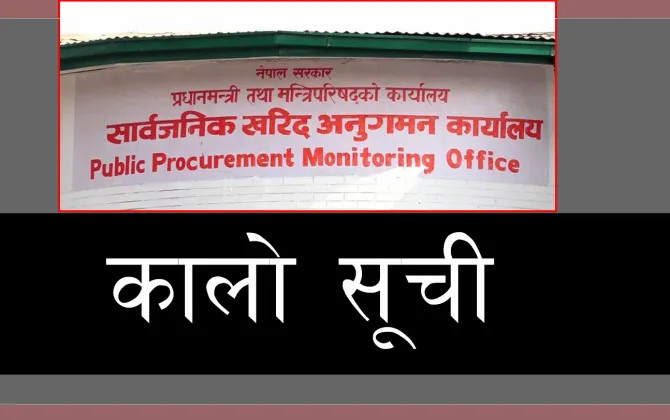 १० निर्माण कम्पनी तथा आपूर्तिकर्ता कालोसूचीमा